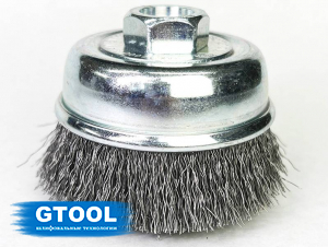 Щетка GTOOL чашечная гофрированная d75*M14 (ст. 0,3)