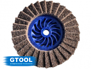 Круг лепестковый торцевой нетканый GTOOL d125, зерно Coarse (P60-80)