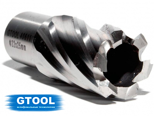 Корончатое сверло по металлу d22мм GTOOL XE Weldon19, глубина 25/30мм
