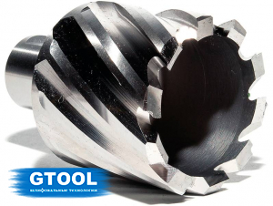 Корончатое сверло по металлу d40мм GTOOL XE Weldon19, глубина 25/30мм