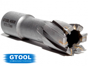 Корончатое сверло по металлу d20мм GTOOL HM Weldon19 глубина 35мм