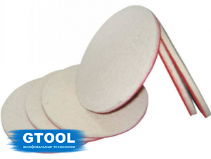 фото Круг полировальный войлочный GTOOL d75*5мм velcro, 0,4г/см3, уп-ка 10шт