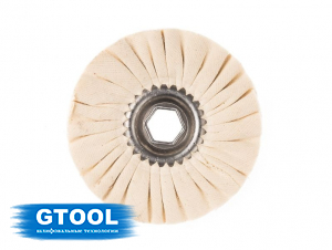 фото Круг полировальный хлопчатобумажный GTOOL d125*10*19/6мм, уп-ка 10шт