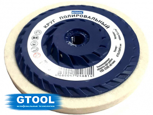 фото Круг торцевой полировальный войлочный GTOOL d135*10*М14, 0,4г/см3, уп-ка 7шт