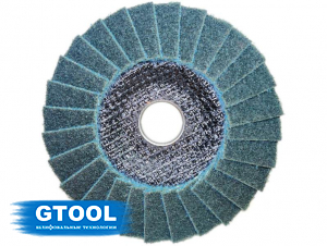 Круг лепестковый торцевой нетканый GTOOL d125, зерно VFine (Р220-240)