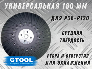 фото Опорная тарелка под фибровый круг d180мм GTOOL EP, уп-ка 100шт