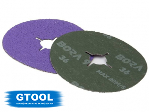 фото Фибровый круг GTOOL Bora 9 d125мм, зерно Р36, уп-ка 25шт